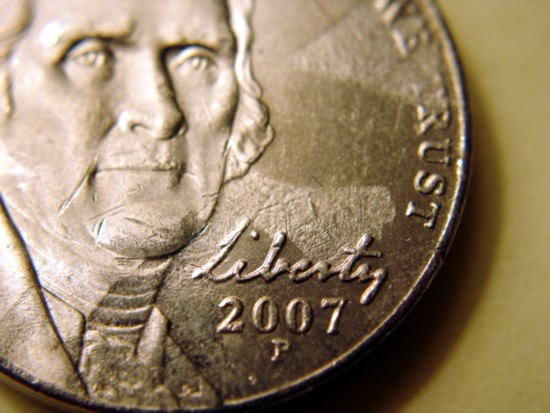 2007-P-Jefferson-Nickel,-Struck-Through-Grease